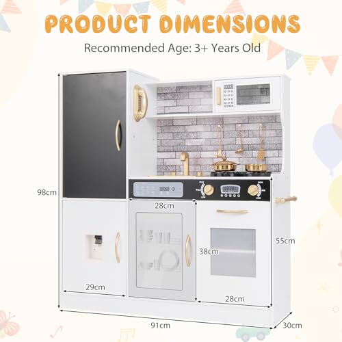 Toddler Pretend Kitchen Cooking Set for 3+ Years Old