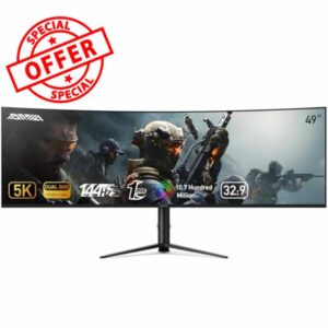 TANXJIA 49 Inch Curved Gaming Monitor with Speakers Built In