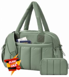 oscaurt Gym Bag Puffer Travel Duffle Bag Handbags for Women with PVC Wet Pocket Carry On Hand Luggage for Hospital Work Overnigh