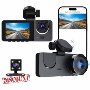 Dash Cam for Cars Front and Rear 1080P Full HD 5GHz WiFi Car Camera Cams In Car Camera Three Lens Dashcam for Cars Front+Cabin+Rear Night Vision