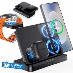 EGV Wireless Charger for Samsung – 3 in 1 Wireless Charging Station for Galaxy S25 Ultra S24 S23