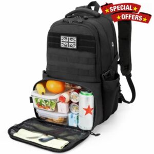 Cooler Backpack Mens with 6L Lunch Box: 40L Rucksack for Men with Laptop Compartment Work Bag with Lunchbox Cool Bag Rucksack for School Picnic Camping