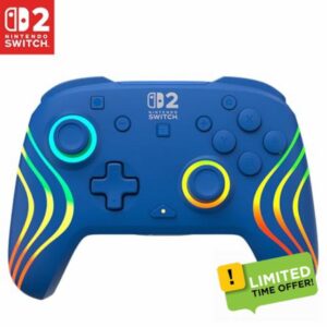 Turtle Beach Afterglow Wave Blue Wireless RGB Gaming Controller. Officially Licensed for Nintendo Switch 2