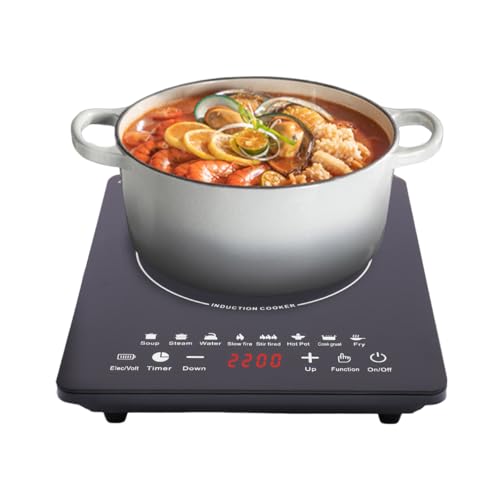 Portable Induction Burner with Timer/Warm-keeping/Pre-Setting/Safety Lock Desig