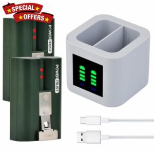 2pcs Ring Battery with LED Dual Charger Station for Ring Video Doorbell 2/3/3plus/4