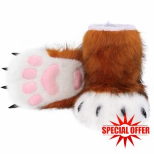 Halloween Cosplay Costume Accessories Cats Wolf Dog Foxes Fursuit Feet Paws Claw Shoes Furry Boot Animal Fuzzy Slippers Animal Fuzzy Cats Wolf Dog Foxes Fursuit Feet Paws Claw