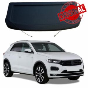 Car Parcel Shelf - Compatible with Volkswagen T Roc (2017-2022) | Sturdy Boot Cover with Clips and Cord for Extra Storage | Space Saving Car Accessories | Black