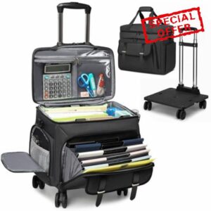 Rolling Teacher Tote Bag for Women Men