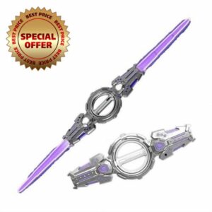 Fire Spin Sword Double-Edged Lightsaber Toy with 7-Color LED Lights & Sound