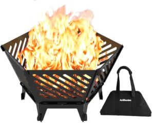 Detachable Outdoor Wood-Burning Firepit with Travel Bag for Outdoor Patio Heating