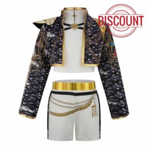 Printing Rumi Costume Kids KPop Outfit Include Jacket T-shirt and Shorts