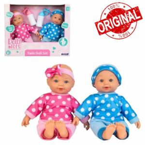 Twin Dolls Playset | 30cm Talking Boy & Girl Dolly | Soft Bodied Doll | Dolls For Childrens Prams