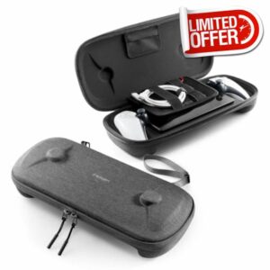 Spigen Klasden Pouch Compatible with PlayStation Portal Remote Player Carrying Case Slim Fit Portable Protective EVA Hard Shell Pouch Travel Bag - Charcoal Gray