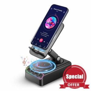 Phone Stand with Bluetooth Speaker with Sensing Playback