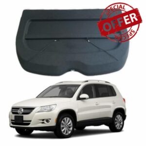 Car Parcel Shelf - Compatible with Volkswagen Tiguan MK1 (2009–2017) | Sturdy Boot Cover with Clips and Cord for Extra Storage | Space Saving VW Car Accessories | Black