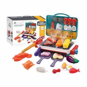 Kids Sensory Kitchen BBQ | Kids BBQ Grill Playset | Play Grill with Sound Light & Color Changing Foods | Funny Indoor/Outdoor Play Food Cooking Toys for Party