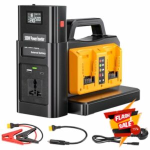 500W Pure Sine Wave Power Inverter for DeWalt 18V Battery