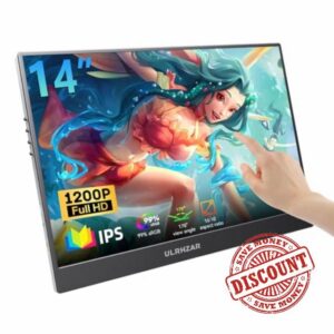 Touch Screen Monitor 14inch FHD 920X1200P 60hz mini-HDMI USB-C external Computer Portable Monitors for Laptop Xbox PS4/5