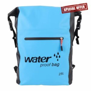 Water Resistant Dry Bag 25L Lightweight Durable Outdoor Backpack with Shoulder Strap for Hiking Camping Kayaking Made of PVC (Blue)