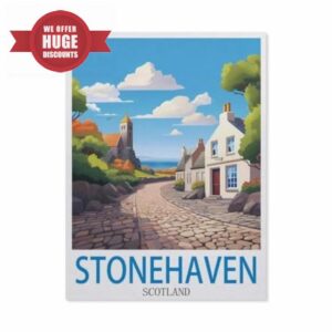 Puzzles for Adults Jigsaw Puzzles 1000 Pieces for Adults Kids，Stonehaven Scotland Vintage Travel Posters，Paper Puzzle Jigsaw Puzzle Artwork Intellective Educational Toys Gifts（50x70CM）-DB3