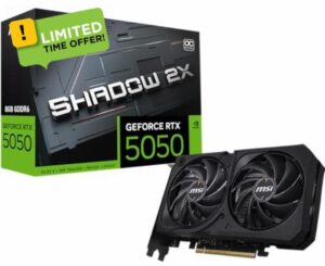 MSI GeForce RTX 5050 8G SHADOW 2X OC Graphics Card - RTX 5050 GPU