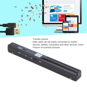 900DPI Handheld Image Scanner with A4 Color Photo Mobile Scanning JPG PDF Format for Business Travel Office Use (Black)