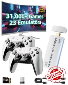 XYELLOWICON Retro Games Console – 4K HDMI TV Console with 31