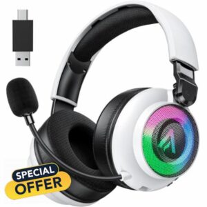 Wireless Gaming Headset for PS5 PS4 PC Switch - 2.4GHz USB-A/C Dongle & Bluetooth 5.3