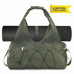 Sports Bag for Women Yoga Bag with Shoe Compartment & Wet Compartment Travel Bag Carry Bag for Yoga Mats Leisure Handbag Swimming Bag Gym Bag for Men and Wome