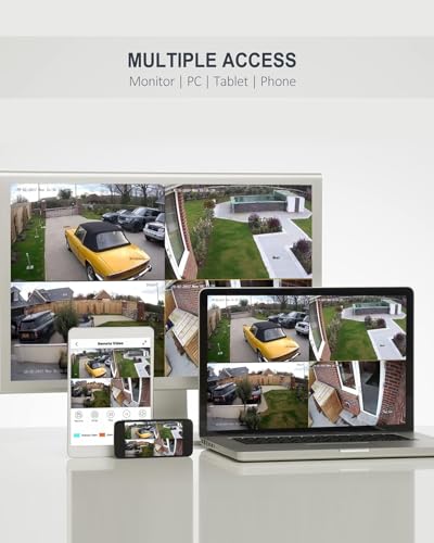 4pcs 3K In/Outdoor Dome Surveillance Cameras