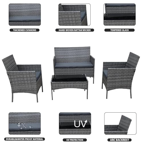 or Poolside (Mixed Grey + Dark Grey Cushions)