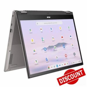 ASUS Chromebook Plus CM34 Flip 2-in-1 Laptop | AMD Ryzen 5 7520C | 8GB RAM | 256GB Storage | 1920 x 1200 Touchscreen | Full HD Webcam | Backlit Keyboard | ChromeOS | Grey