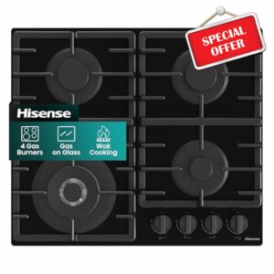 Hisense GG663BHF Built-in 60cm Gas Hob - Stainless Steel with 4 Cooking Areas