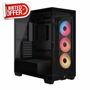 CORSAIR 3500X RS-R ARGB Mid-Tower PC Case – 3x Pre-Installed RS120-R ARGB Fans