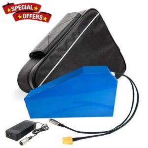 36V 48V 52V Electric Bike Triangle Battery Pack 20Ah - 30Ah Triangle Ebike Lithium Battery with Fast Charger + BMS + Triangle Bag for Mountain Bike/DIY 0-2000W Motors