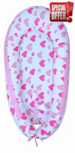 NIYS Adjustable Baby Lounger – 100% Soft Cotton Breathable Co-Sleeping Bed | Infant Bassinet & Newborn Nest | Portable