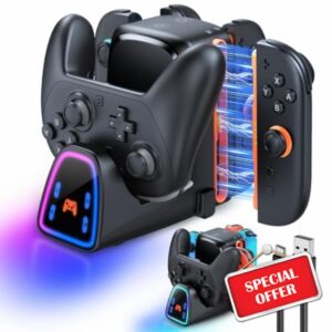 [Fit for Switch 2/1] 9 In 1 P-ro Controller Charging Dock for Joy Con 2/1 and for Pro Controller 2/1