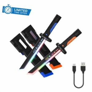 LED Lightsaber Spray Toy with Color Changing Blades & Smoke