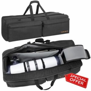 40"/102cm Padded Telescope Carrying Case – Telescope Travel Case Durable Storage Bag with Adjustable Dividers & Pockets for Telescopes