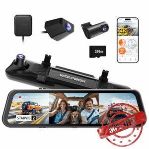 WOLFBOX G900 Tripro Cabin Version 3 Channel 4K Rear View Mirror Camera