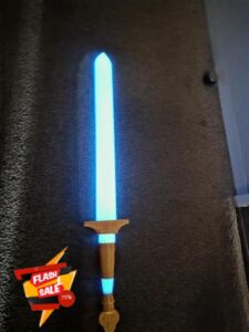 KPOP 3D Printed Cosplay Sword BLUE GLOW– Glow in the Dark Anime Prop Weapon for Costume