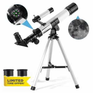 Telescope for Kids & Beginners 70mm Aperture 400mm AZ Mount Astronomical Refracting Telescope with Finder Scope Compass and Tripod