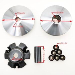 Front Clutch Drive Pulley with 14g Roller Weights for GY6 125cc 150cc 152QMI 157QMJ Scooter Moped ATV Go-Kart UTV