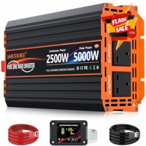 2500W Pure Sine Wave Power Inverter DC 12V to AC 240V with 2 UK Sockets