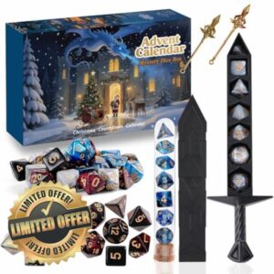 2025 Christmas Advent Calendar Mystic Dragon City Dice Set 24-Day Holiday Countdown Surprise D&D Gifts Suitable for Role-Playing Games