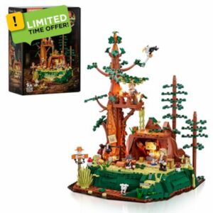 Sequoia Bandit Camp Building Kit with LED Lights – 1183pcs Redwoods Hideout Playset