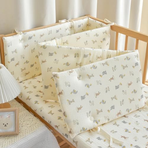 Breathable Mesh Cot Bed Bumper with Adjustable Ties
