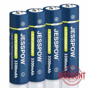 3.7 Volt Rechargeable Battery，3300mAh High Power Long Lasting Rechargeable Battery for Flashlight