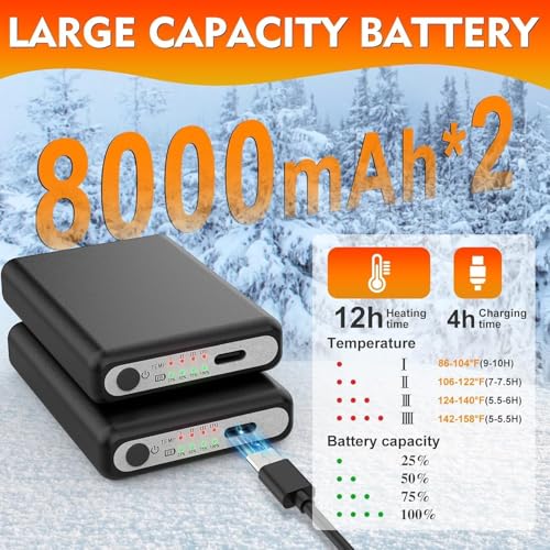 8000mAh Electric Heated Socks for Men Women