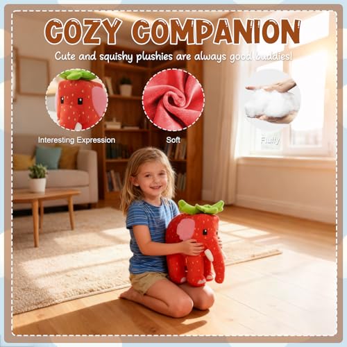 Strawberry Elephant Brainrot Toys for Fans Home Decor